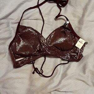 Shimmery Wine Crossover Bikini top.